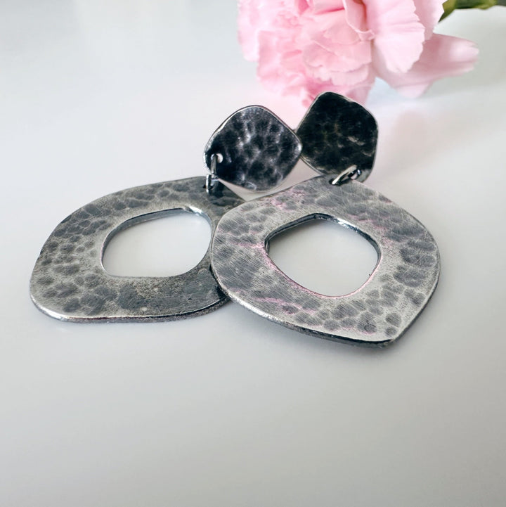 Large Oval Silver Earrings - MaisyPlum