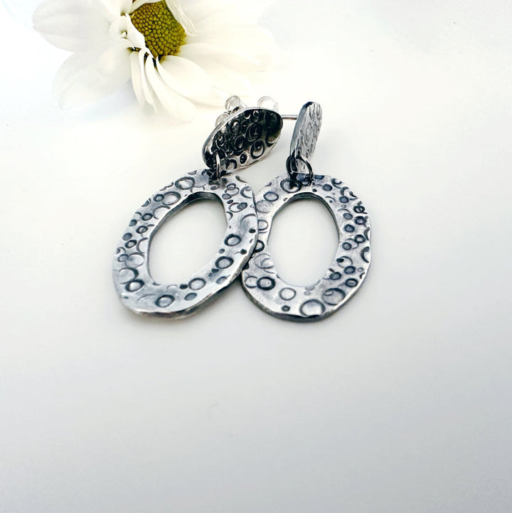 Large Oval Silver Earrings - MaisyPlum