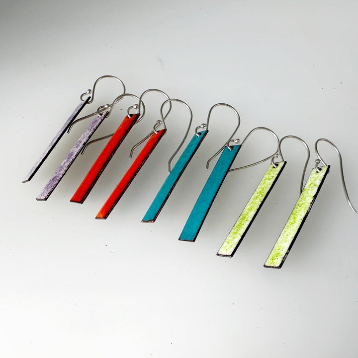 Long Enamel Bar Earrings - MaisyPlum