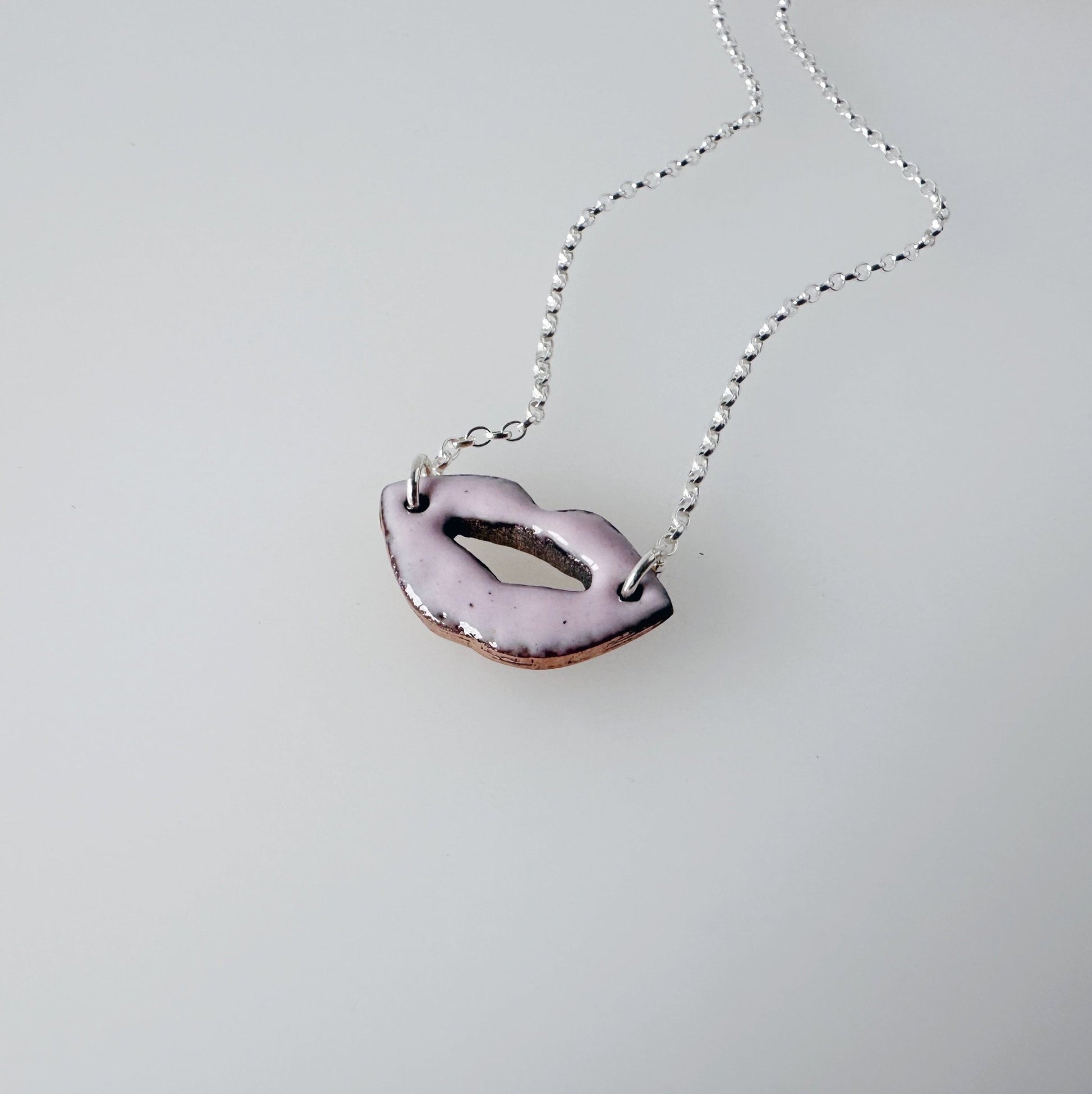 Luscious Lips Copper Enamel Pendant - MaisyPlum