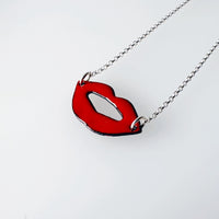 Luscious Lips Copper Enamel Pendant - MaisyPlum