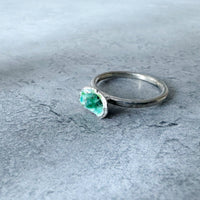 Molten Enamel Ring - Silver and Green - MaisyPlum