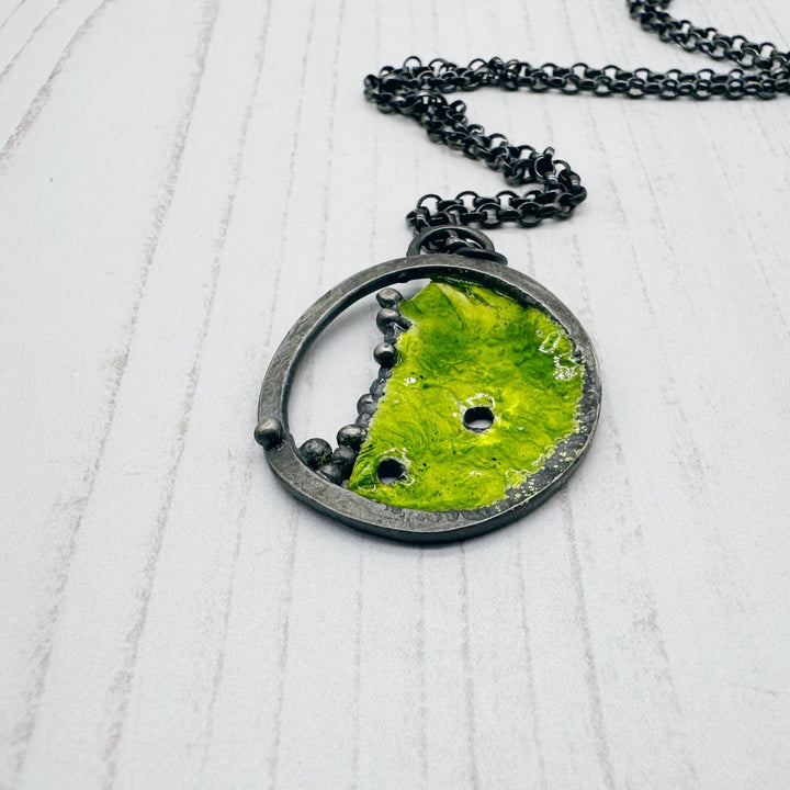 Molten Silver and Enamel Necklace - MaisyPlum