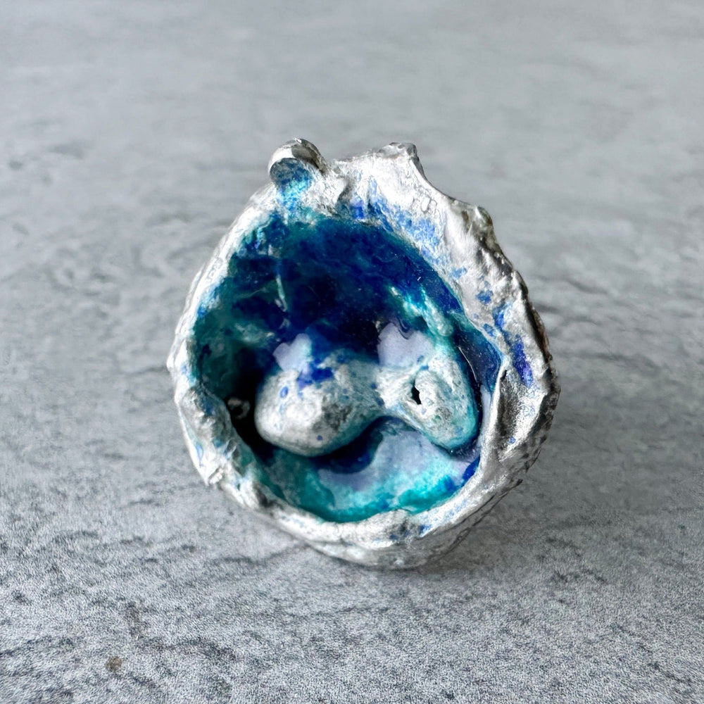 Molten Sterling Silver Enamel Lapel Pin - Handmade Jewellery - MaisyPlum