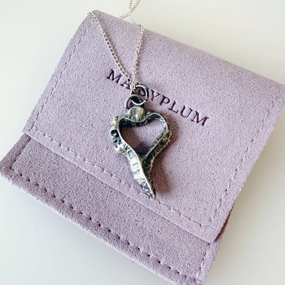 Molten Sterling Silver Heart Pendant - MaisyPlum