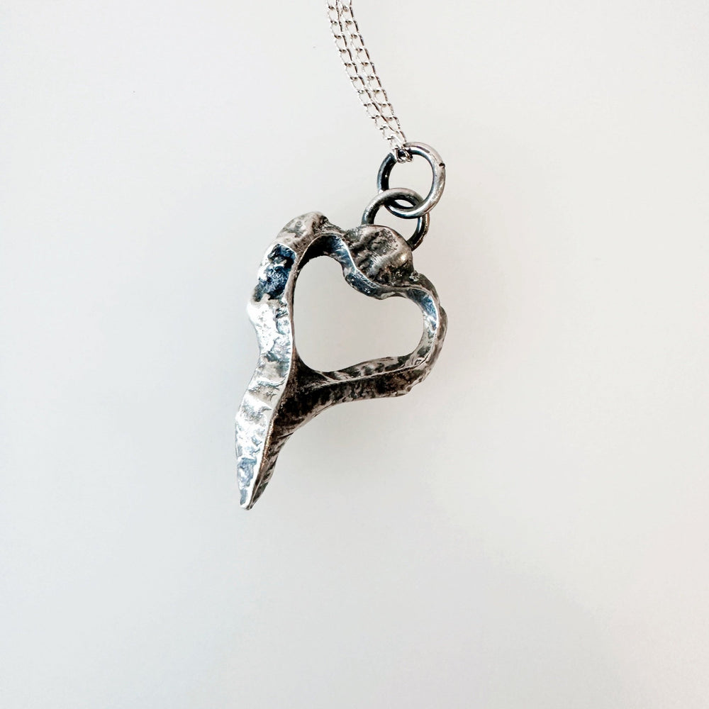 Molten Sterling Silver Heart Pendant - MaisyPlum