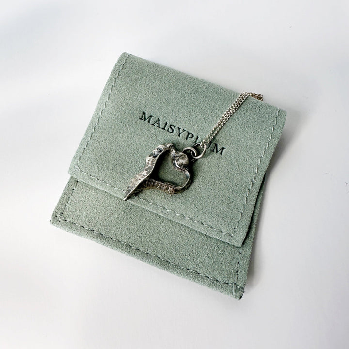 Molten Sterling Silver Heart Pendant - MaisyPlum