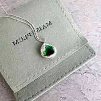 Molten Sterling Silver Pendant - Water Cast Enanel Pendant - MaisyPlum