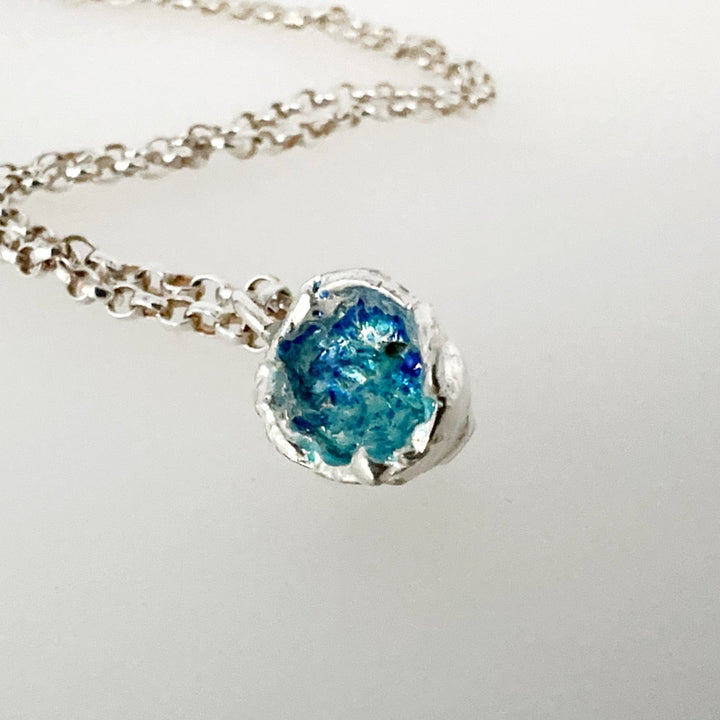 Molten Sterling Silver Pendant - Water Cast Enanel Pendant - MaisyPlum