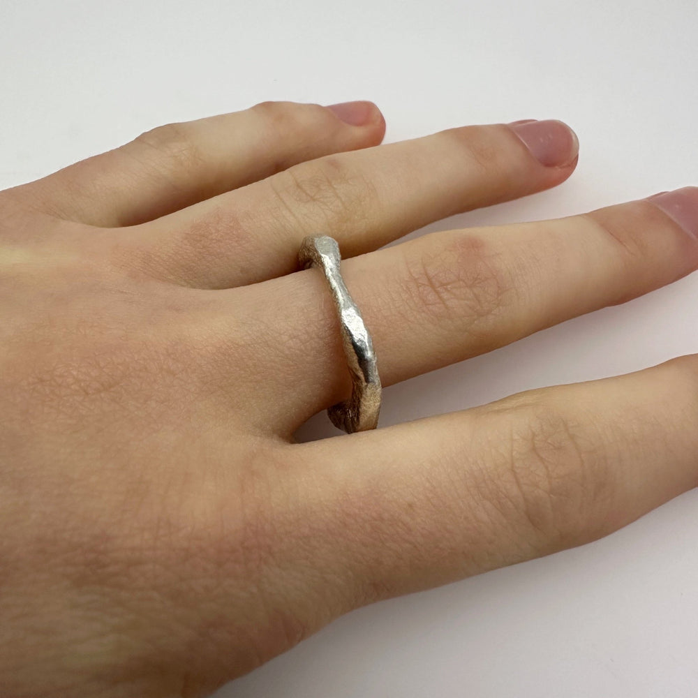 Molten Sterling Silver Ring Band - MaisyPlum