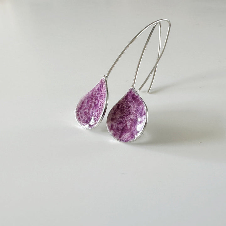 Sterling Silver Enamel Teardrop Earrings - MaisyPlum