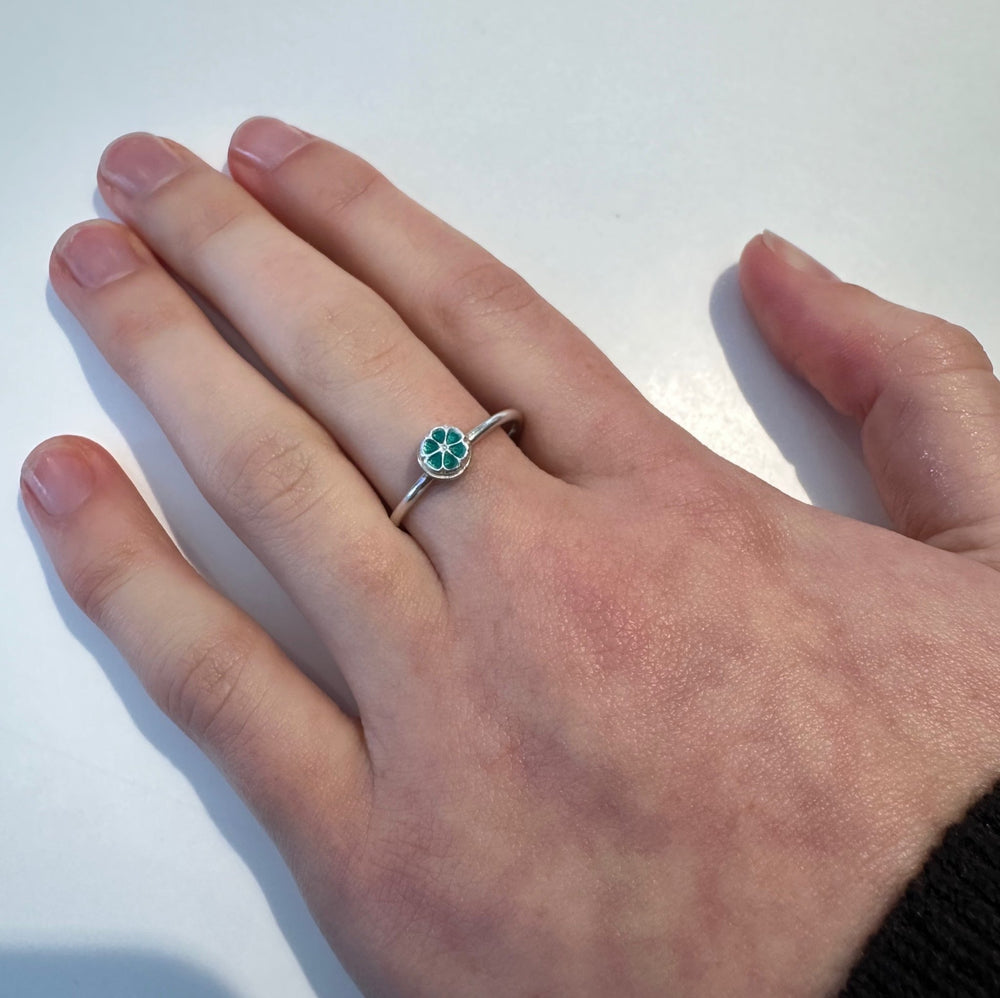 Pinwheel Enamel Sterling Silver Stacking Ring - MaisyPlum