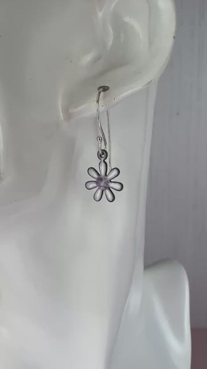 White Daisy Drop Earrings - Fun & Dainty Flower Jewellery!