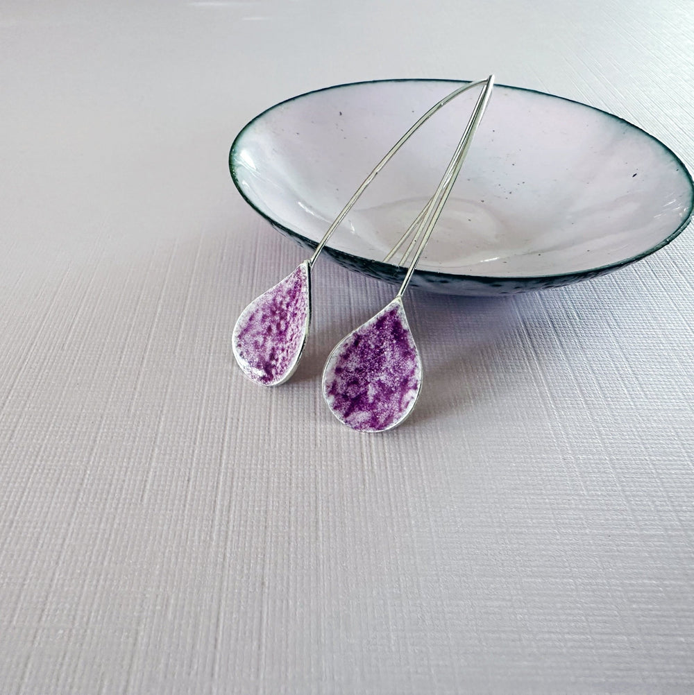 Sterling Silver Enamel Teardrop Earrings - MaisyPlum