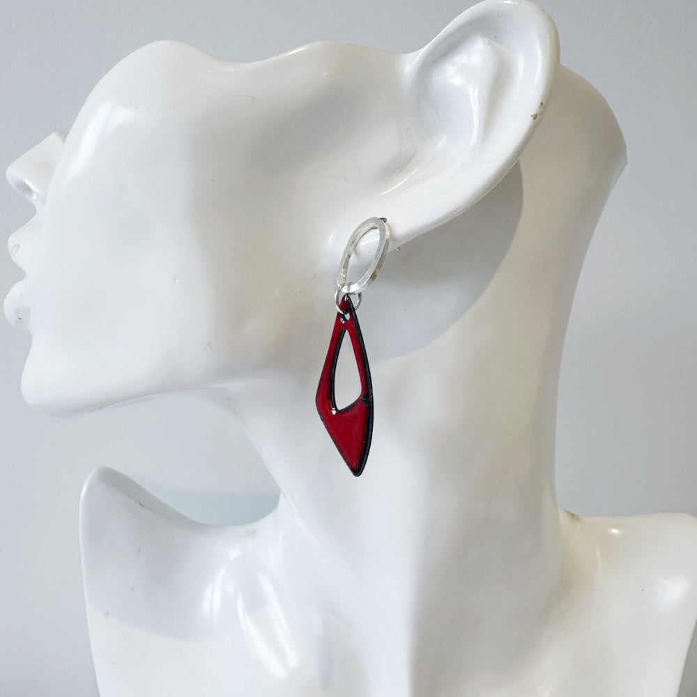 Silver Oval and Triangle Earrings - MaisyPlum