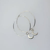 Silver Moon Hoop Earrings - MaisyPlum