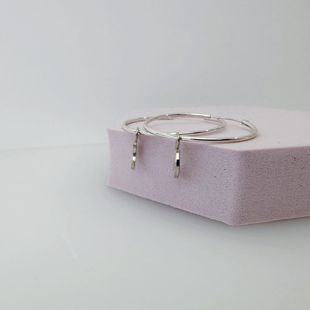 Silver Moon Hoop Earrings - MaisyPlum