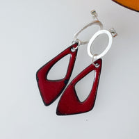 Silver Oval and Triangle Earrings - MaisyPlum