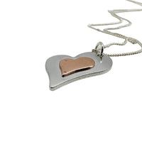 Sterling Silver & Copper Heart Necklace Pendant - Handmade Jewellery Gift - MaisyPlum