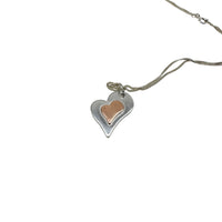 Sterling Silver & Copper Heart Necklace Pendant - Handmade Jewellery Gift - MaisyPlum
