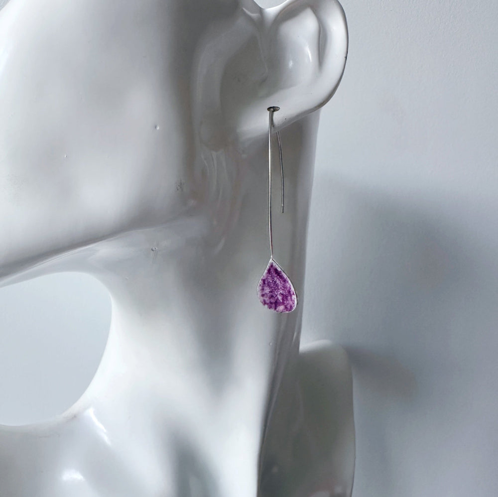 Sterling Silver Enamel Teardrop Earrings - MaisyPlum