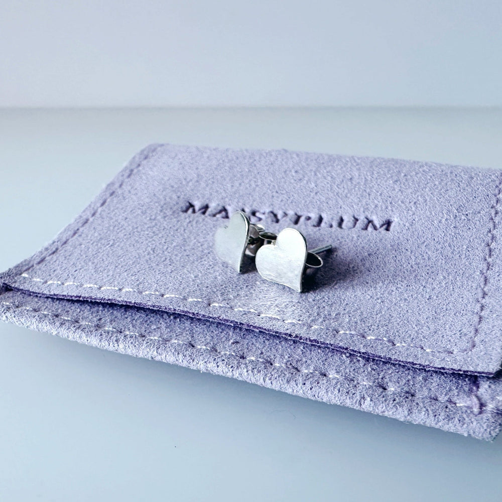 Sterling Silver Heart Stud Earrings - MaisyPlum