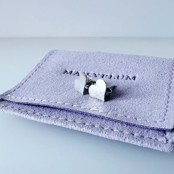 Sterling Silver Heart Stud Earrings - MaisyPlum