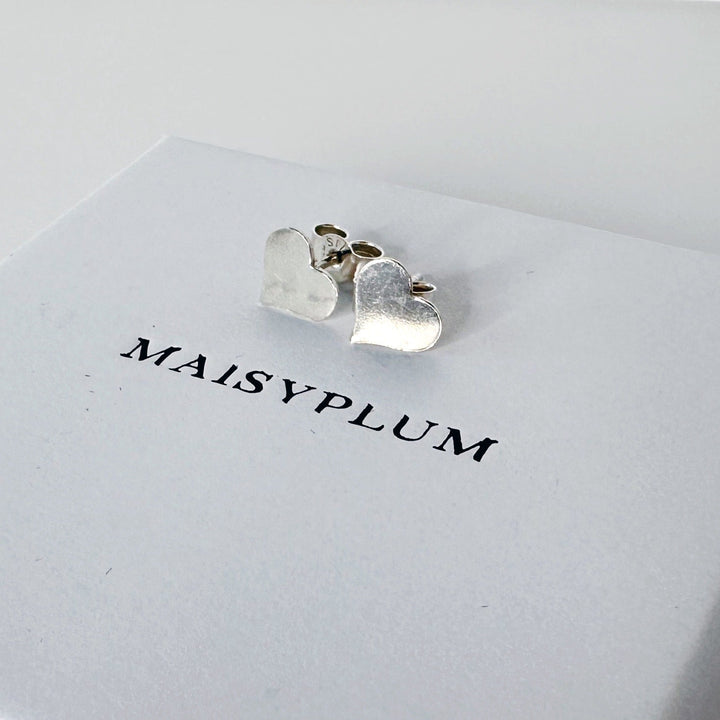 Sterling Silver Heart Stud Earrings - MaisyPlum