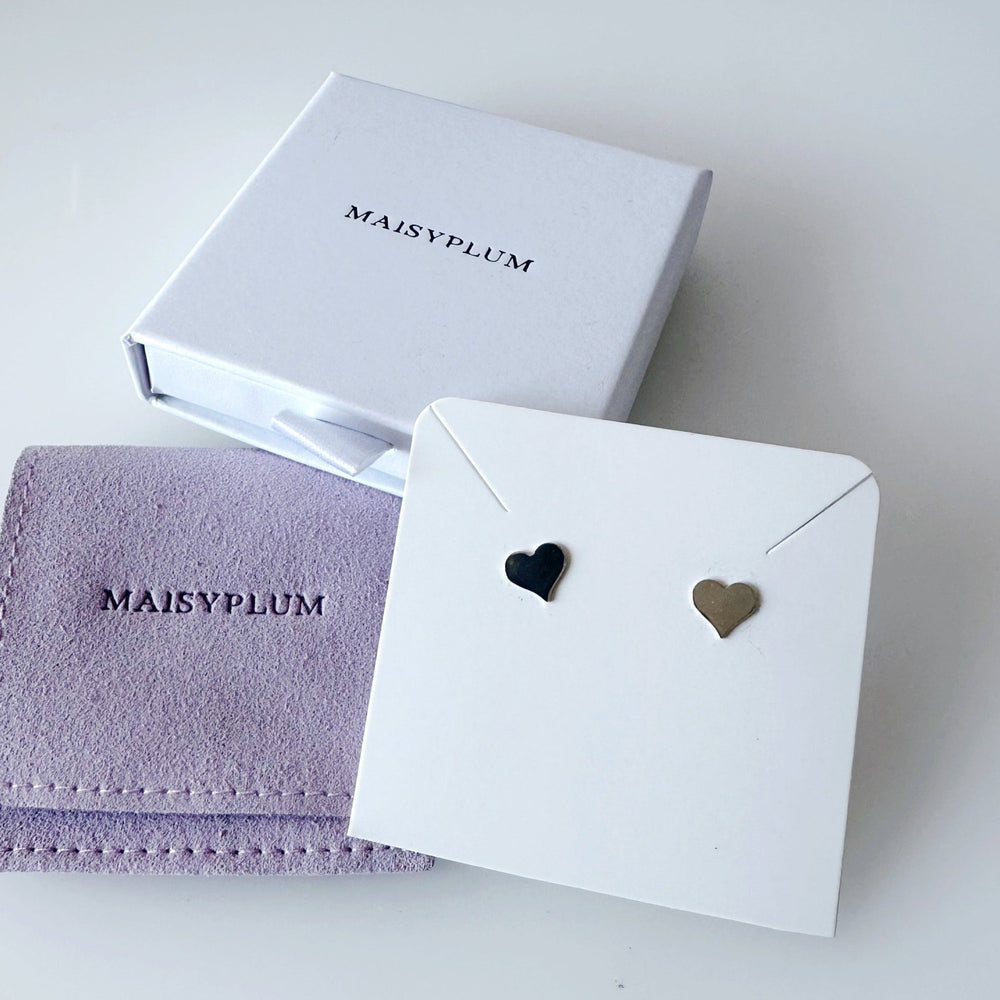 Sterling Silver Heart Stud Earrings - MaisyPlum