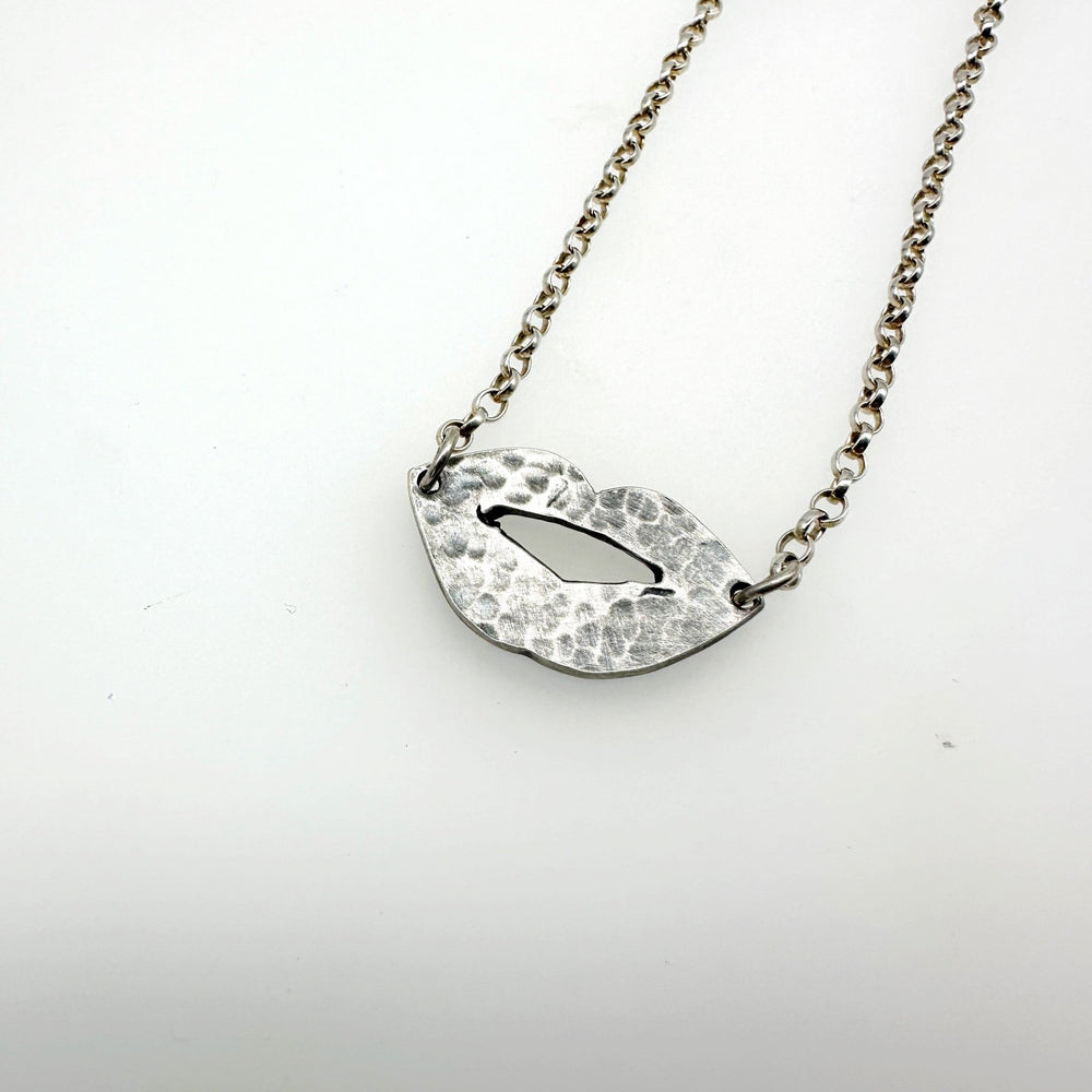 Sterling Silver Lips Necklace - MaisyPlum