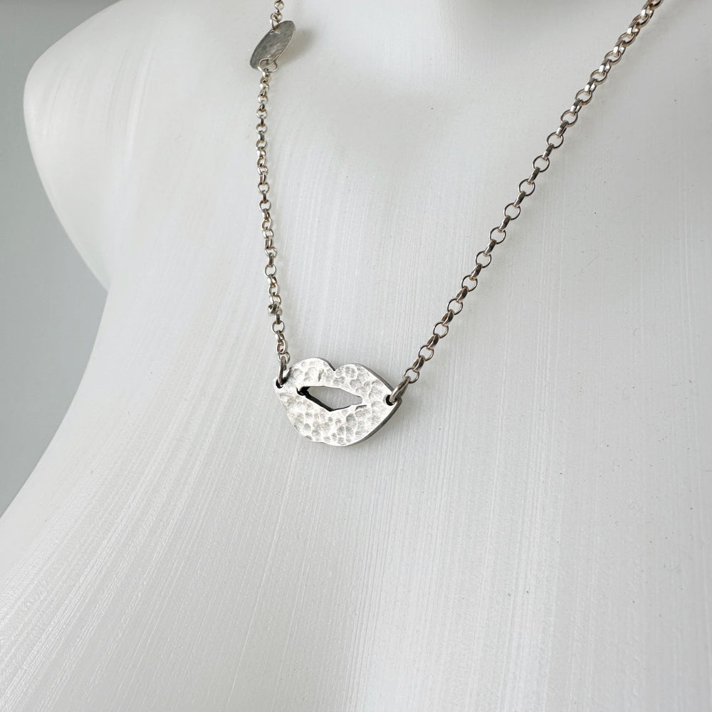Sterling Silver Lips Necklace - MaisyPlum