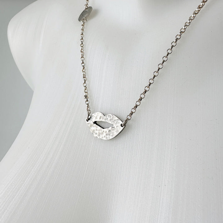 Sterling Silver Lips Necklace - MaisyPlum