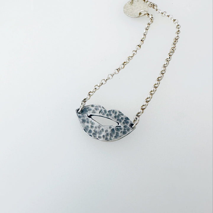 Sterling Silver Lips Necklace - MaisyPlum