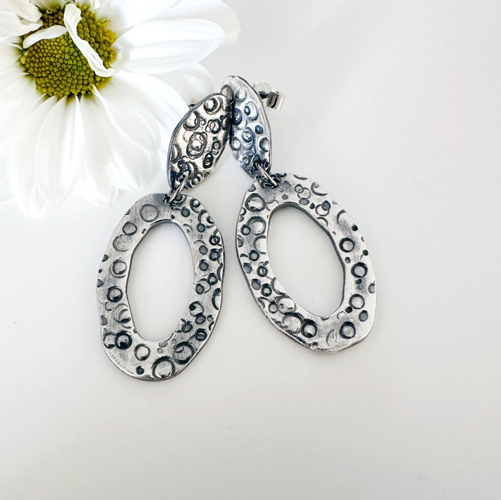Large Oval Silver Earrings - MaisyPlum