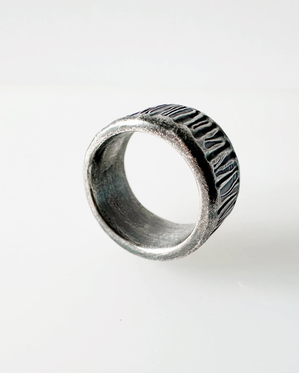 Textured Sterling Silver Ring Band - MaisyPlum