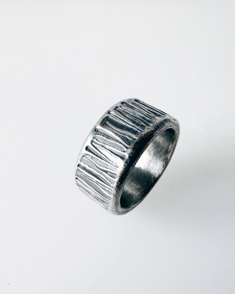 Textured Sterling Silver Ring Band - MaisyPlum