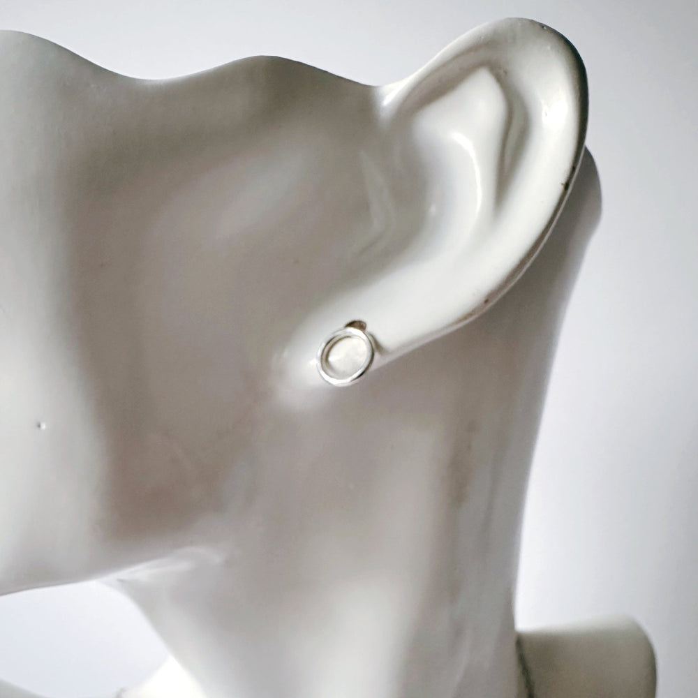 Tiny Sterling Silver Circle Earrings - MaisyPlum