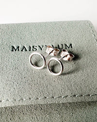 Tiny Sterling Silver Circle Earrings - MaisyPlum