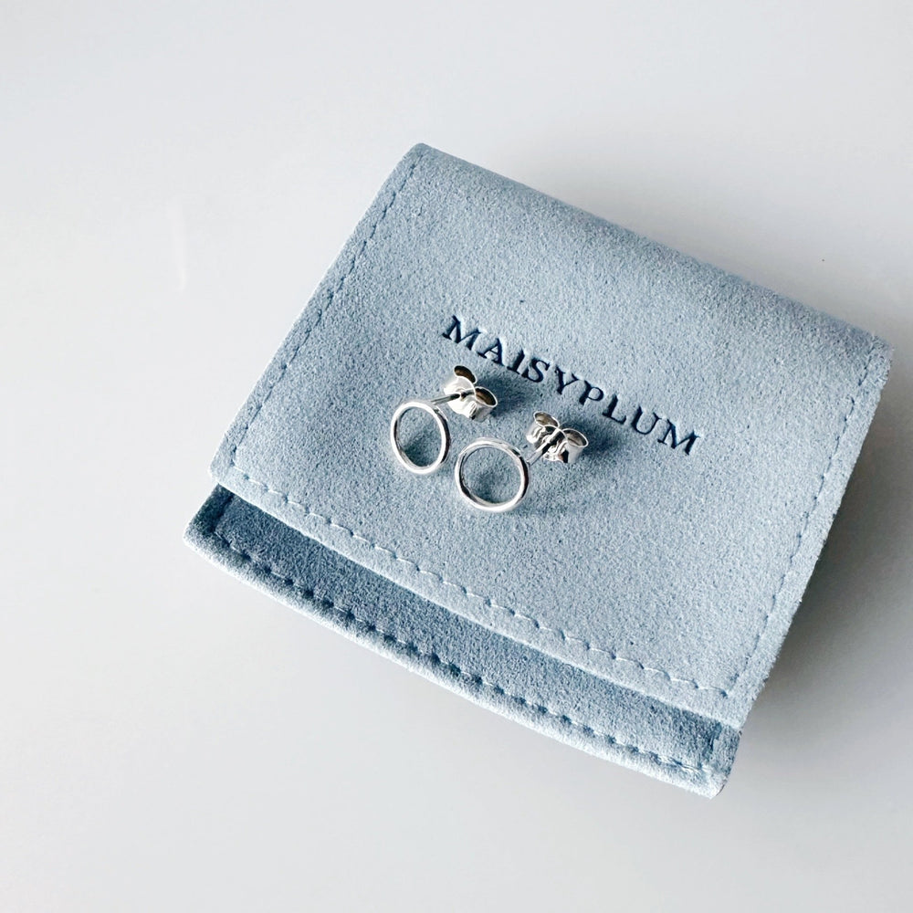 Tiny Sterling Silver Circle Earrings - MaisyPlum