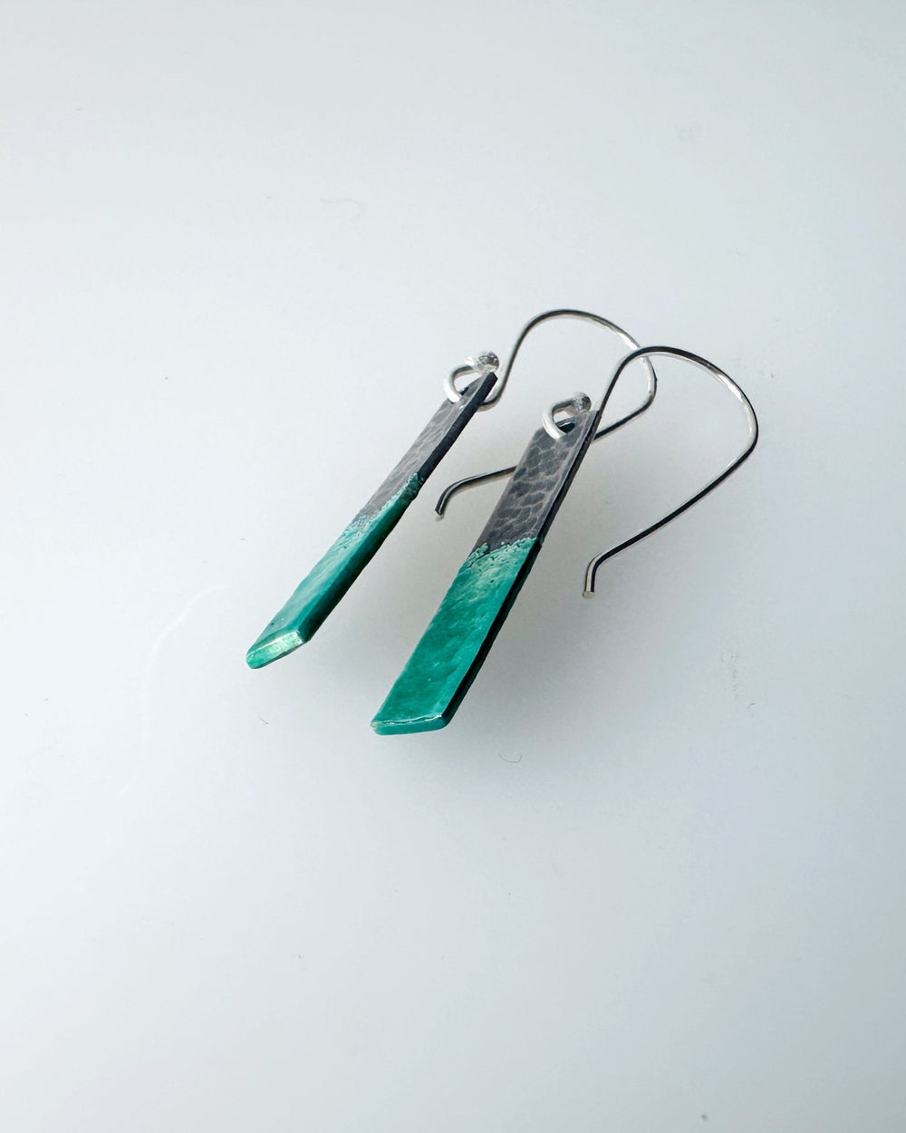 Two Tone Silver Enamel Bar Earrings - MaisyPlum