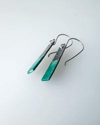 Two Tone Silver Enamel Bar Earrings - MaisyPlum