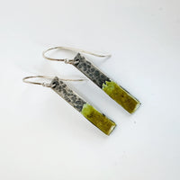 Two Tone Silver Enamel Bar Earrings - MaisyPlum
