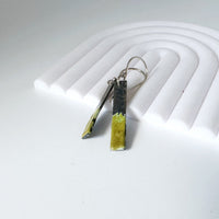 Two Tone Silver Enamel Bar Earrings - MaisyPlum