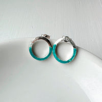 Two Tone Silver Halo Earrings - MaisyPlum