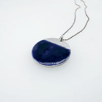 Two Tone Sterling Silver and Enamel Disc Pendant - Large - MaisyPlum