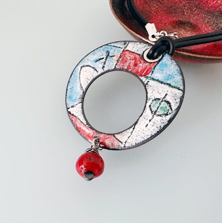 Abstract Enamel Disc Pendant - MaisyPlum