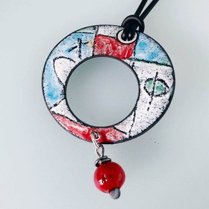 Abstract Enamel Disc Pendant - MaisyPlum