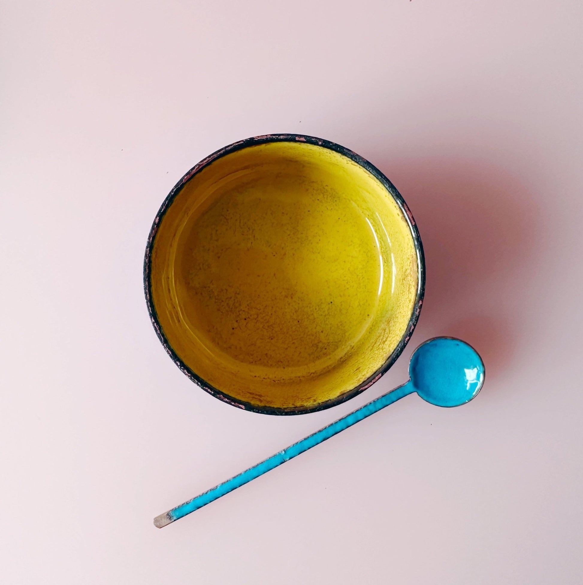 Bowl and Spoon gift Set - Teal and Yellow - MaisyPlum