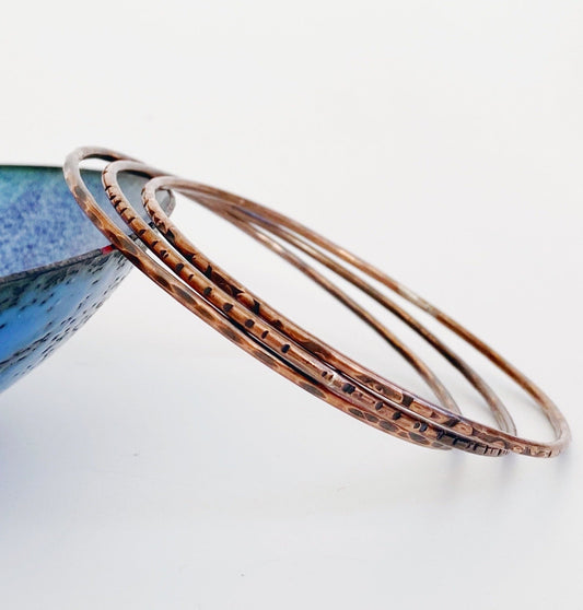 Copper Skinny Bangle Set - MaisyPlum