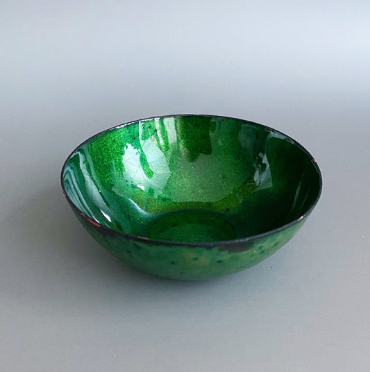 Deep Copper Enamel Bowl - Emerald Green - MaisyPlum